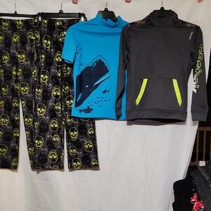 Boys Sz 14 Mixed Lot PJ Pants Rash Guard Hoodie Lands' End Reebok